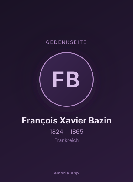 Gedenkportrait von François Xavier Bazin