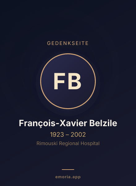 Gedenkportrait von François-Xavier Belzile