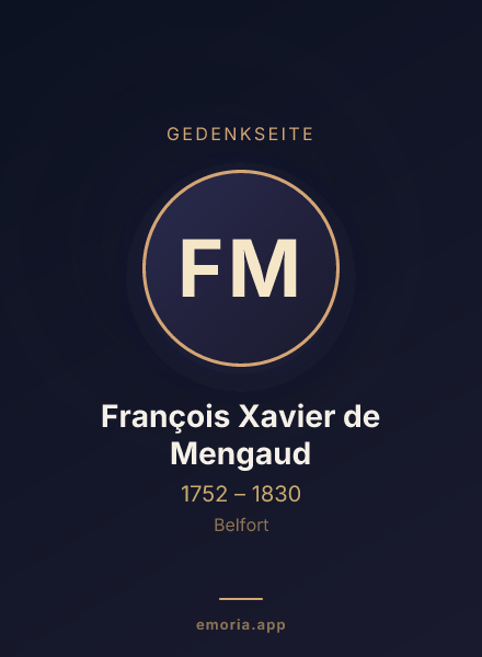 Gedenkportrait von François Xavier de Mengaud
