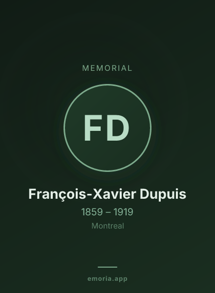 Memorial portrait of François-Xavier Dupuis