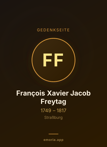 Gedenkportrait von François Xavier Jacob Freytag