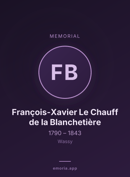 Memorial portrait of François-Xavier Le Chauff de la Blanchetière
