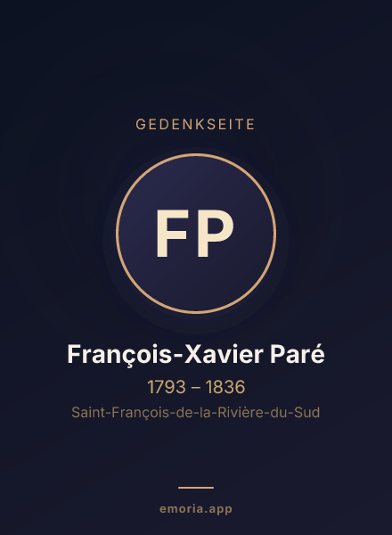 Gedenkportrait von François-Xavier Paré