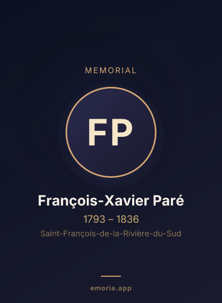 Memorial portrait of François-Xavier Paré
