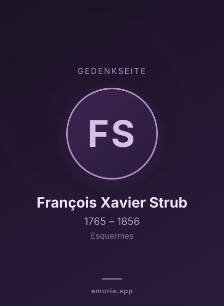 Gedenkportrait von François Xavier Strub