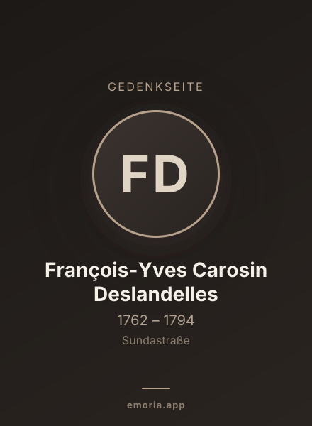 Gedenkportrait von François-Yves Carosin Deslandelles
