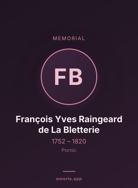 Memorial portrait of François Yves Raingeard de La Bletterie