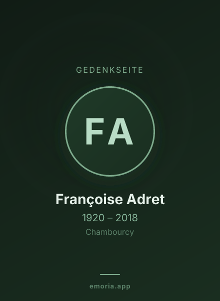 Gedenkportrait von Françoise Adret
