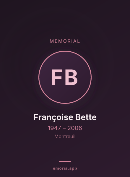 Memorial portrait of Françoise Bette
