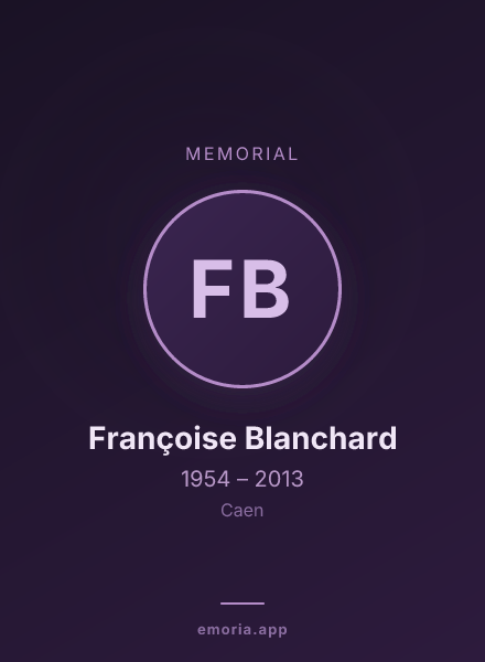Memorial portrait of Françoise Blanchard