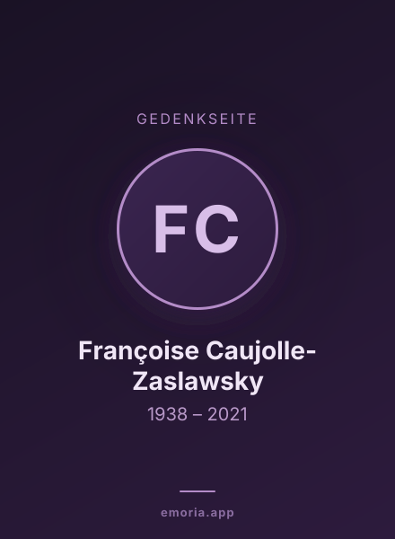 Gedenkportrait von Françoise Caujolle-Zaslawsky