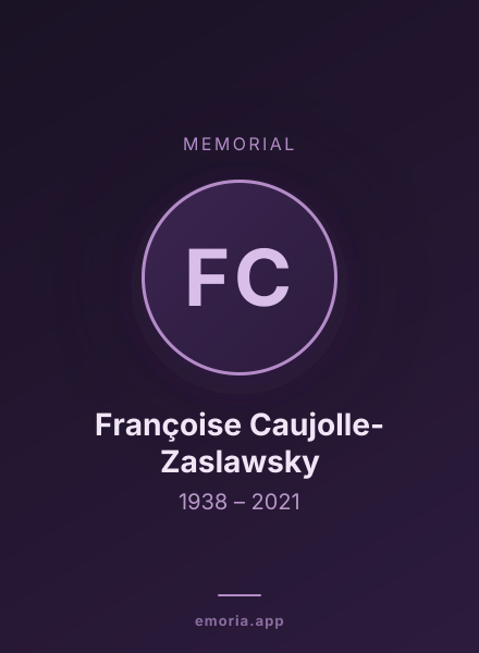 Memorial portrait of Françoise Caujolle-Zaslawsky