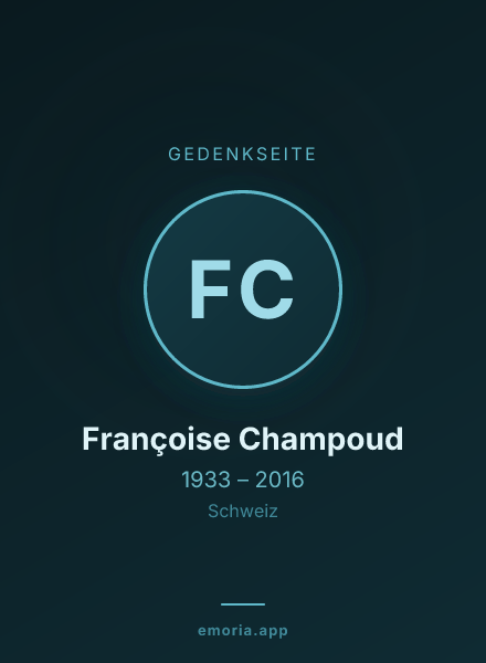 Gedenkportrait von Françoise Champoud