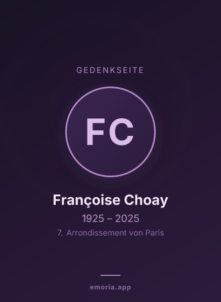 Gedenkportrait von Françoise Choay