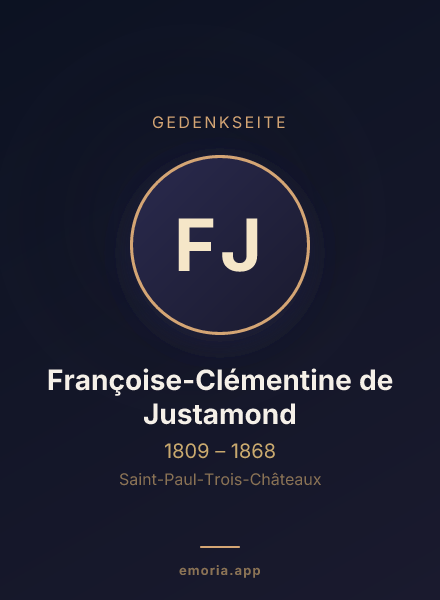 Gedenkportrait von Françoise-Clémentine de Justamond