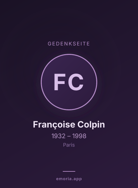 Gedenkportrait von Françoise Colpin