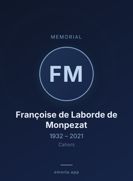 Memorial portrait of Françoise de Laborde de Monpezat
