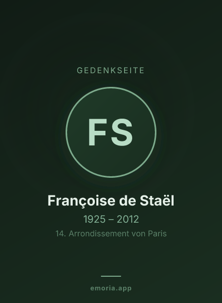 Gedenkportrait von Françoise de Staël