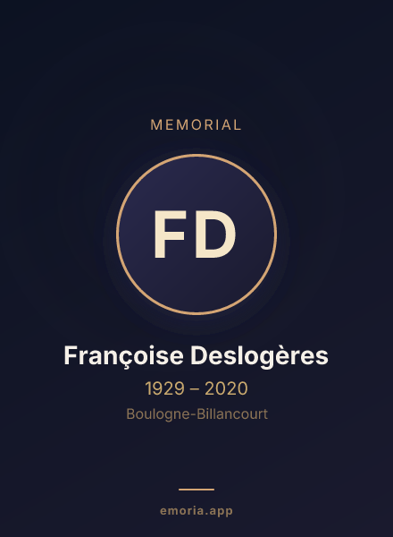 Memorial portrait of Françoise Deslogères