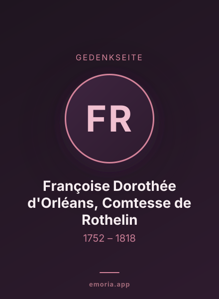 Gedenkportrait von Françoise Dorothée d'Orléans, Comtesse de Rothelin