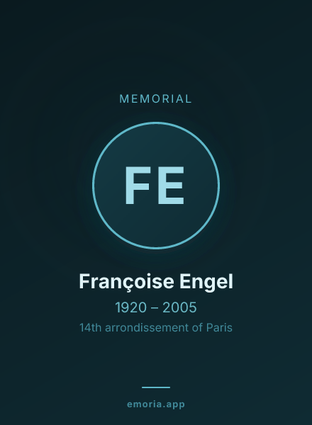 Memorial portrait of Françoise Engel