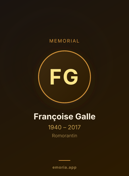 Memorial portrait of Françoise Galle