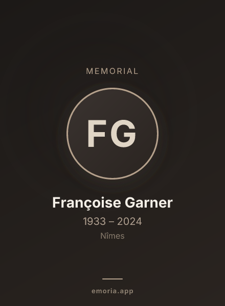 Memorial portrait of Françoise Garner