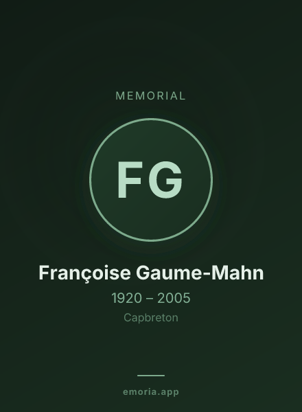 Memorial portrait of Françoise Gaume-Mahn