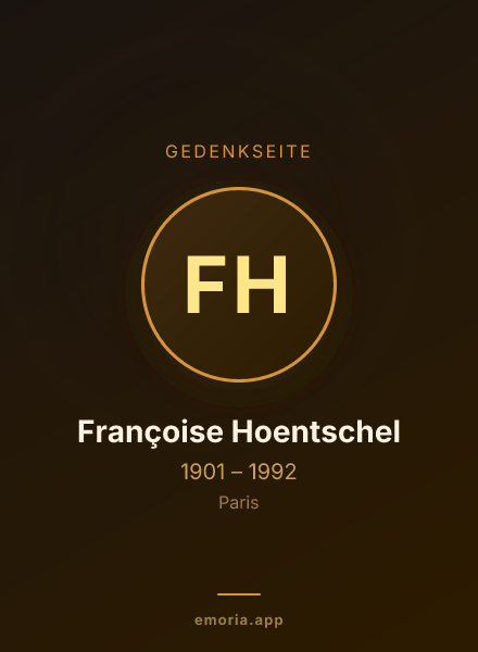 Gedenkportrait von Françoise Hoentschel