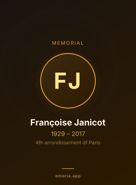 Memorial portrait of Françoise Janicot