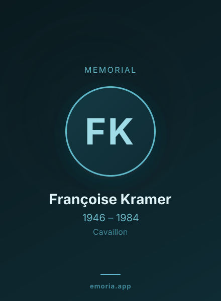 Memorial portrait of Françoise Kramer