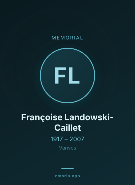 Memorial portrait of Françoise Landowski-Caillet