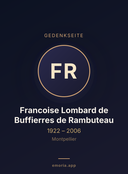 Gedenkportrait von Francoise Lombard de Buffierres de Rambuteau
