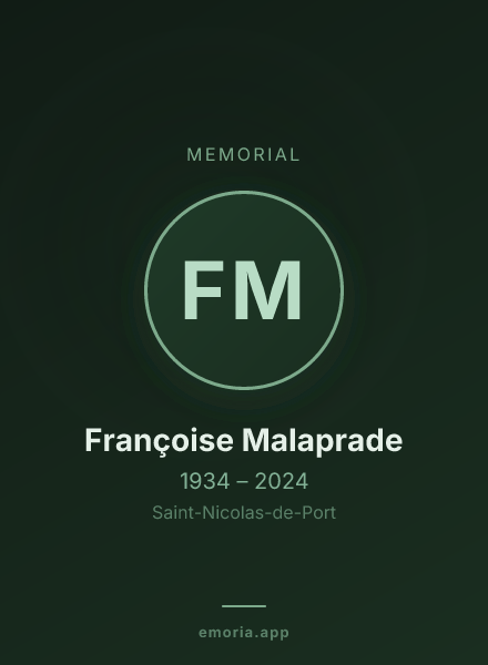 Memorial portrait of Françoise Malaprade