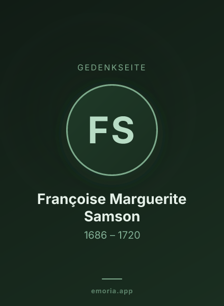 Gedenkportrait von Françoise Marguerite Samson