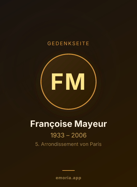 Gedenkportrait von Françoise Mayeur