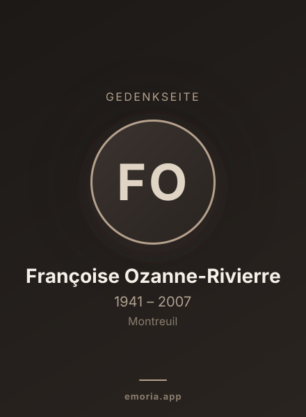 Gedenkportrait von Françoise Ozanne-Rivierre