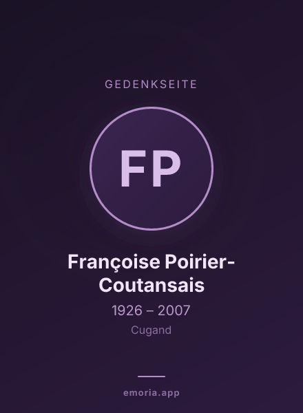 Gedenkportrait von Françoise Poirier-Coutansais