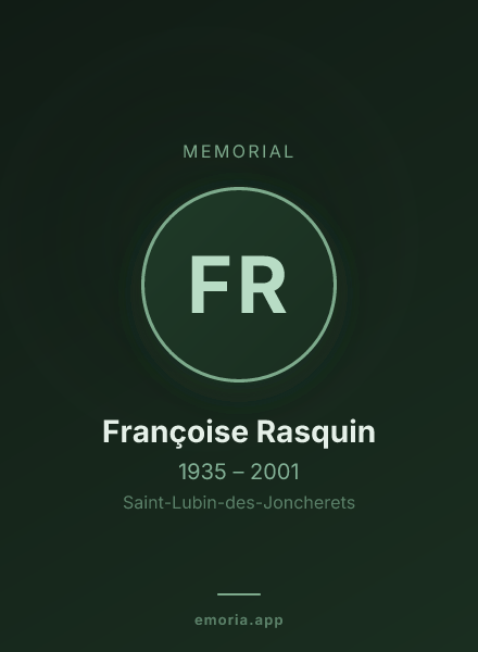 Memorial portrait of Françoise Rasquin
