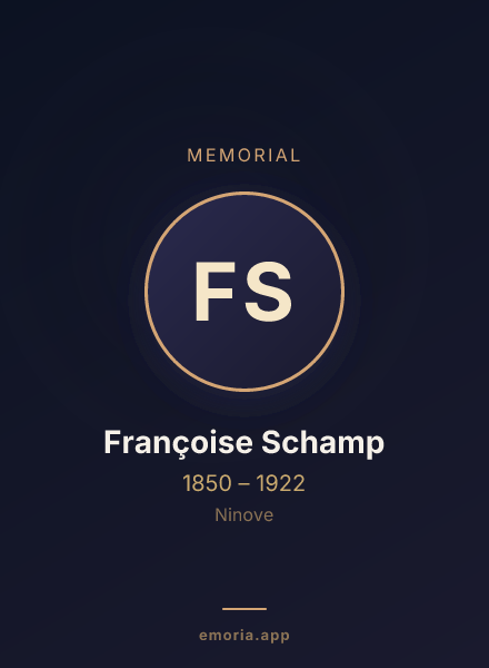 Memorial portrait of Françoise Schamp