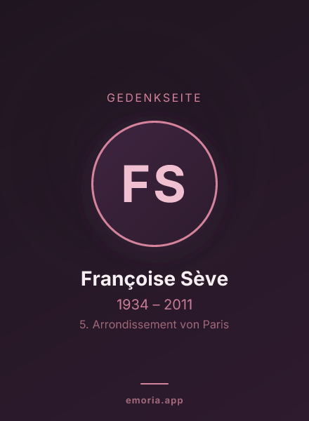 Gedenkportrait von Françoise Sève