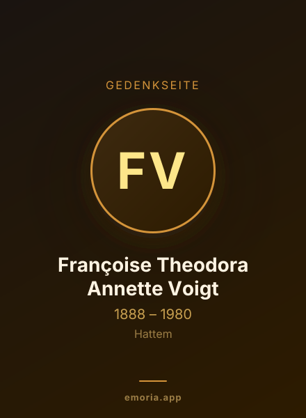 Gedenkportrait von Françoise Theodora Annette Voigt