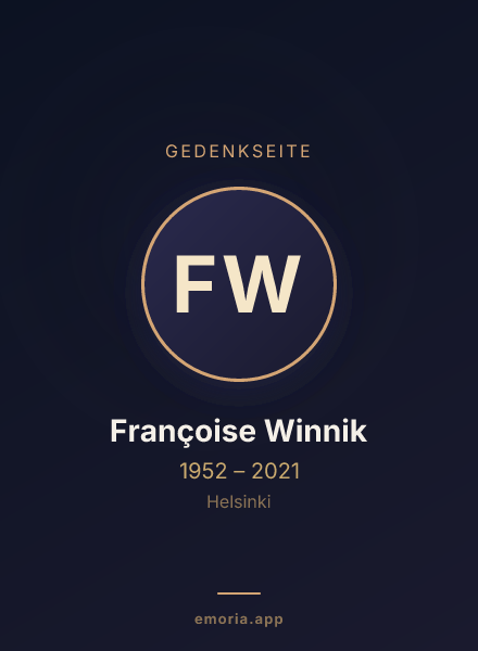 Gedenkportrait von Françoise Winnik
