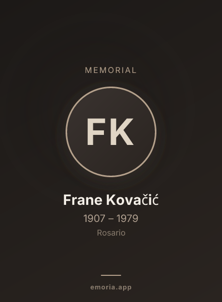 Memorial portrait of Frane Kovačić
