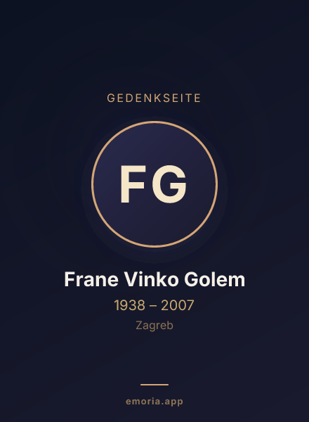 Gedenkportrait von Frane Vinko Golem