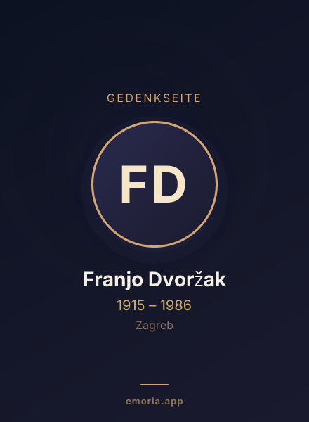 Gedenkportrait von Franjo Dvoržak