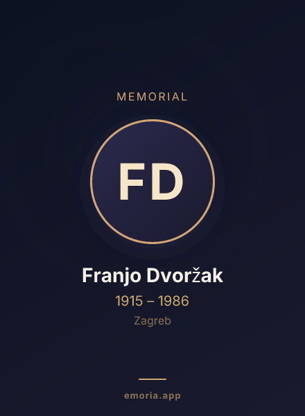 Memorial portrait of Franjo Dvoržak