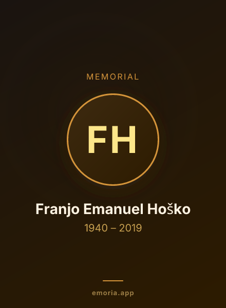 Memorial portrait of Franjo Emanuel Hoško