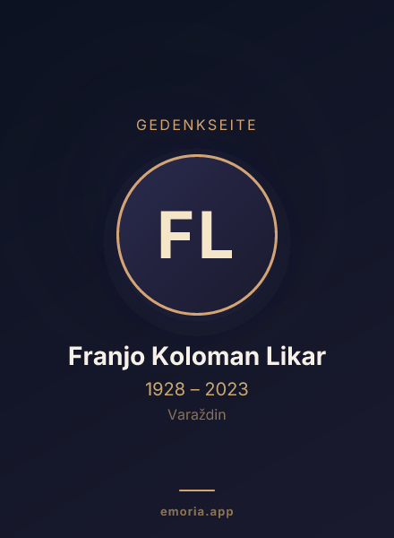 Gedenkportrait von Franjo Koloman Likar