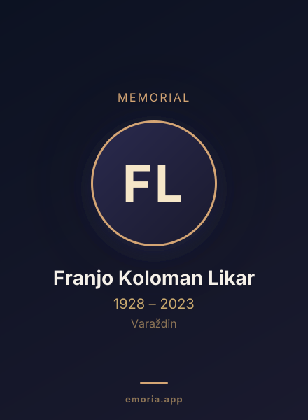 Memorial portrait of Franjo Koloman Likar